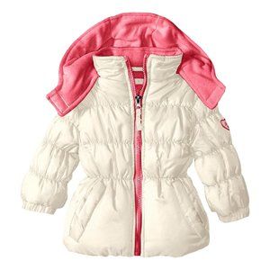 Pink Platinum Baby Girls' Ripstop Puffer, Cream